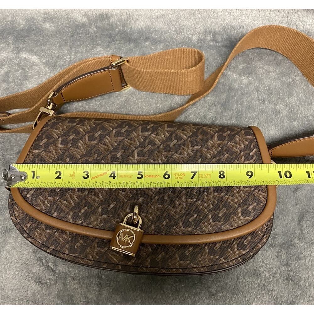 Michael Kors Mila Medium Empire Signature Logo Messenger Bag - Picture 14 of 16